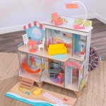 Casuta Distractiva de la Plaje - Fun Beach House cu Roata Ferris Wheel Dollhouse - Casa din lemn pentru papusi de la KidKraft